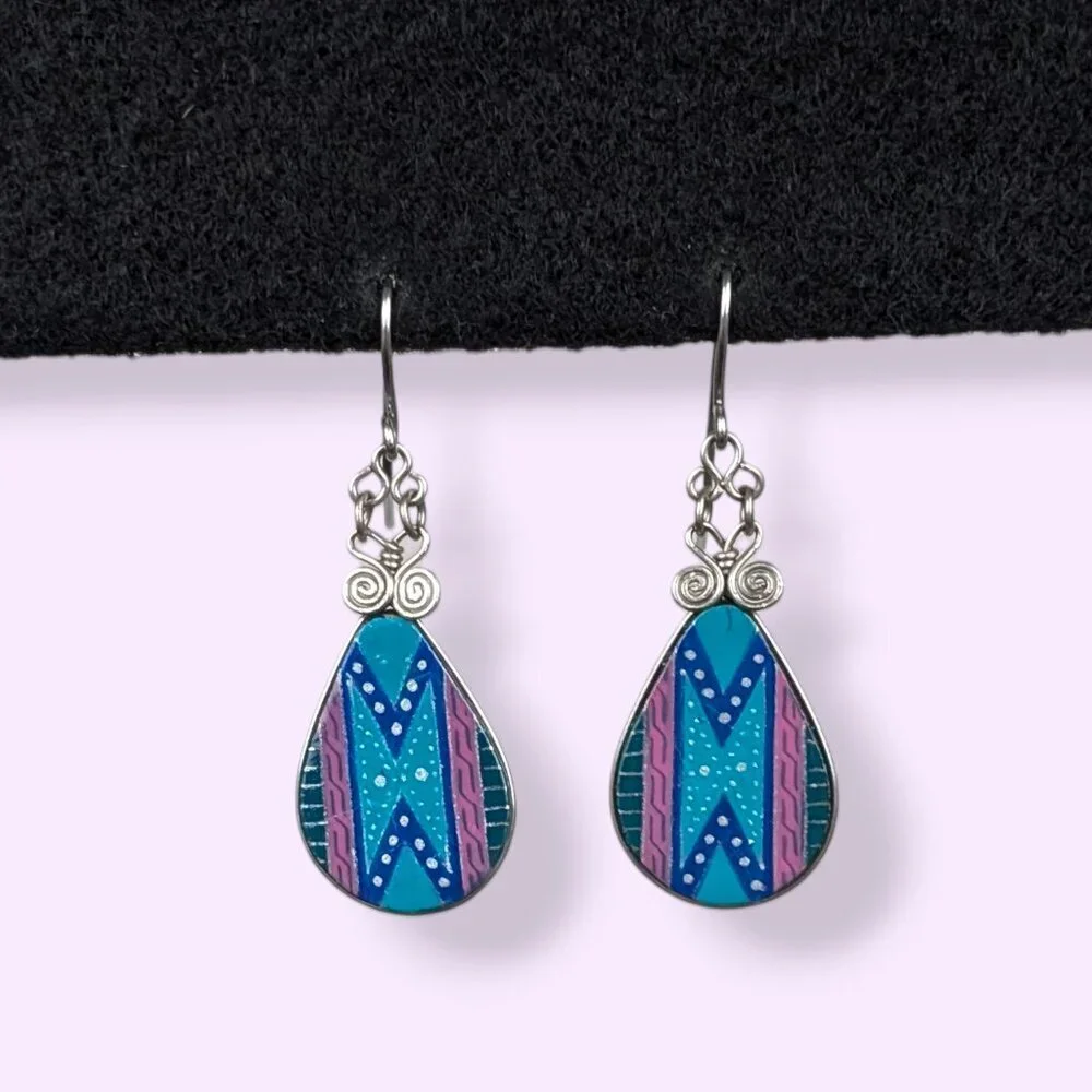 (2/$20) Blue & Purple Dangling Tear Earrings - Picture 2 of 4